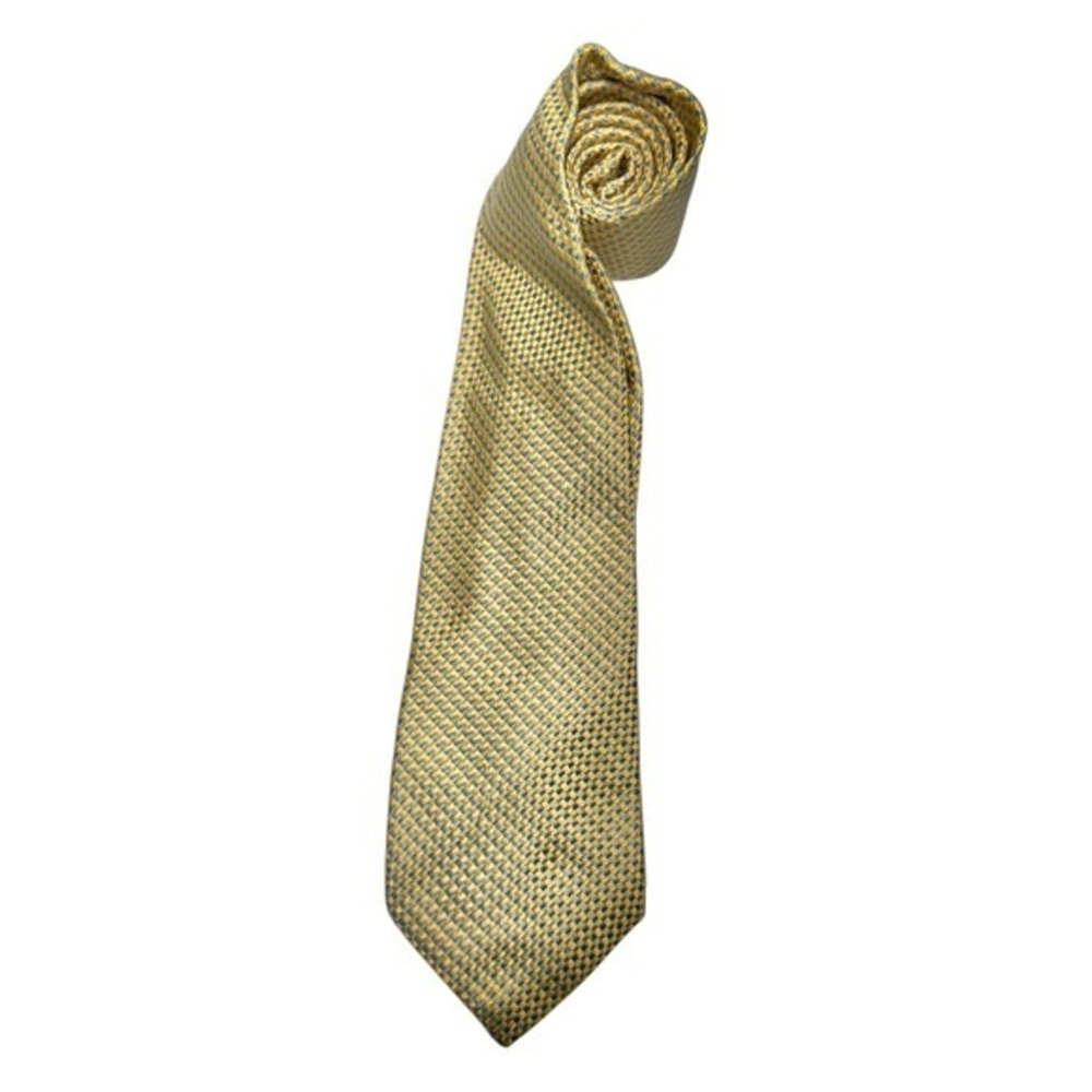 Thomas Pink Yellow Blue Textured Woven Silk Neck Tie